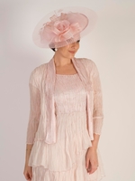 Pink/Pink Large Fascinator with Polka Dot Disc