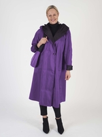 Purple Reversible Tea Length Raincoat