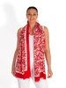 Red Scale Print Scarf with Colourblock Border