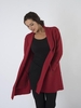 Red Zip Detail Wool Coat