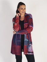 Red/Multi Abstract Printed Cardigan