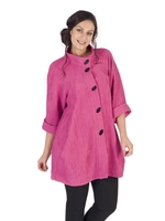 Rose Pink Treebark Jacquard Coat