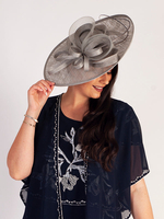 Silver Grey Medium Hatinator with Sinamay Loops & Quills
