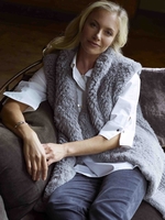 Silver Grey Soft Faux Fur Gilet