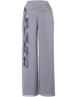 Silver Grey Thong Belt Chiffon Trouser