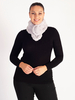 Soft Grey Faux Fur Collar with Pom Pom Fastening