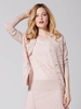 Soft Peach V-neck Cardigan with Corded lace bodice