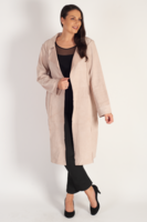 Soft pink Suede raised seam detail Coat