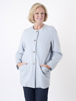 Taifun Pale Blue Collarless Coat