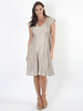 Taupe Mixed Fabric Jersey Dress