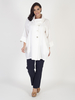 White Large Collar Linen Coat
