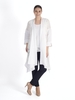 White Squares & Stripe Mesh Trim and Linen Coat