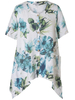 White/Aqua Button Thru Print Tunic