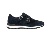 Adone - Double monk running suede navy