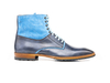Adriano - Blue Calf Crust Suede Leather Men Ankle Boot