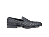 Casanova - Black Victory Glass Pattern Leather Men Slip On