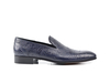 Casanova - Blue Damask Pattern Leather Men Slip On