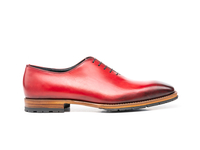 Cesare - Red Calf Crust Leather Men Oxford Plain Vamp