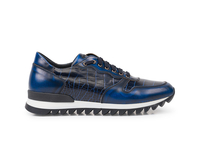 Italo - Low top running polished crocodile blue