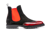 Luciano - Black suede men chelsea wing brogue boot
