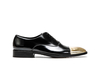 TOTÒ - Black Gold Calf Leather Men Oxford Toe Cap