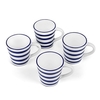 Blue Stripe Set of 4 Mugs