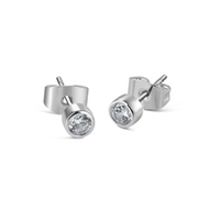 Childrens Clear Stone Stud Earrings