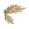 Crown Trifari Rhinestone Leaf Brooch