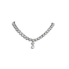 Cubic Zirconia Cluster Floral Necklace