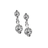 Drop Earrings Clear Stone