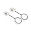 Drop Earrings with Clear and Pearl Stone Settings