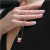 Rose Gold Lotus Pendant Clear Stones