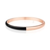 Rose Gold Plated Half Enamel Bangle Black