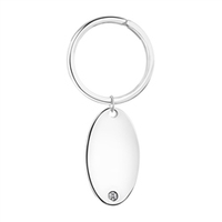 Silver Plated Oval Keyring