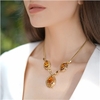 Vintage Gold Plated Necklace with Topaz Stones