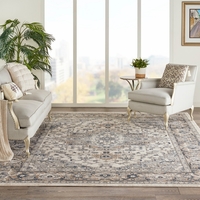Home & Garden  - Quarry Modern Print Rugs QUA05 in Ivory Grey by Nourison