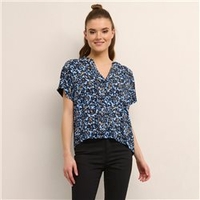Kaclementine Top With Frontal Pattern Blue