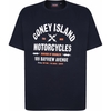 Espionage Mens Big Size Coney Island TShirt Cotton Crew Neck Navy Size