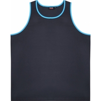 Espionage Mens Big Size Contrast Trim Sports Cotton Vest Colour: CHARC