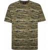 Espionage Mens Big Size Crew Neck All Over Wilderness Camouflage Print