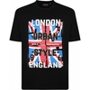 Espionage Mens Big Size Crew Neck London Urban Printed TShirt Black Si