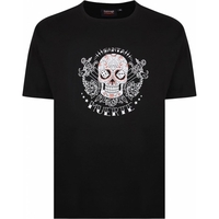 Espionage Mens Big Size Crew Neck Santa Muerte Skull TShirt Size: 5XL, 