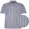 ESPIONAGE Mens Big Size Espionage Check Short Sleeve Shirts Colour: BL