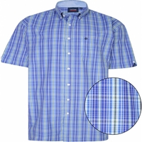 ESPIONAGE Mens Big Size Espionage Check Short Sleeve Shirts Colour: BL