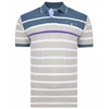 Kam Fashion Stripe Pique Polo Colour: DENIM,  Size: 8XL