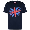 Kam Fashion Union Jack Rubber Print Tshirt Colour: NAVY,  Size: 6XL