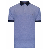 Peter Gribby Mens Big Size Contrast Collar Plain Cotton Pique Polo Col