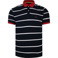 Peter Gribby Mens Big Size Horizontal Stripe Pique Cotton Polo With Co