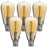 electriQ Smart dimmable Wifi filament bulb with B22 bayonet fitting - 5 Pack