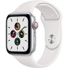 GRADE A1 - Apple Watch SE GPS + Cellular - 44mm Silver Aluminium Case with White Sport Band - Regular